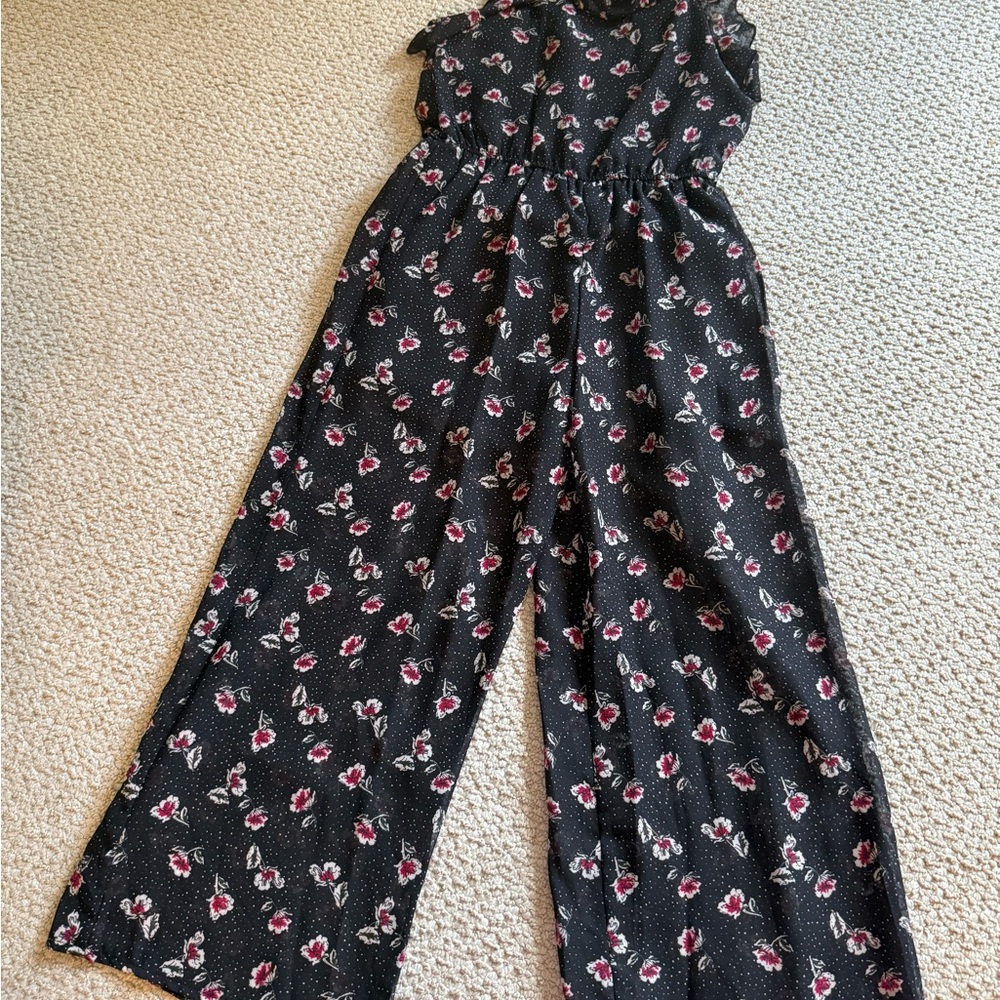 Girls Truly Me Black Floral Romper
